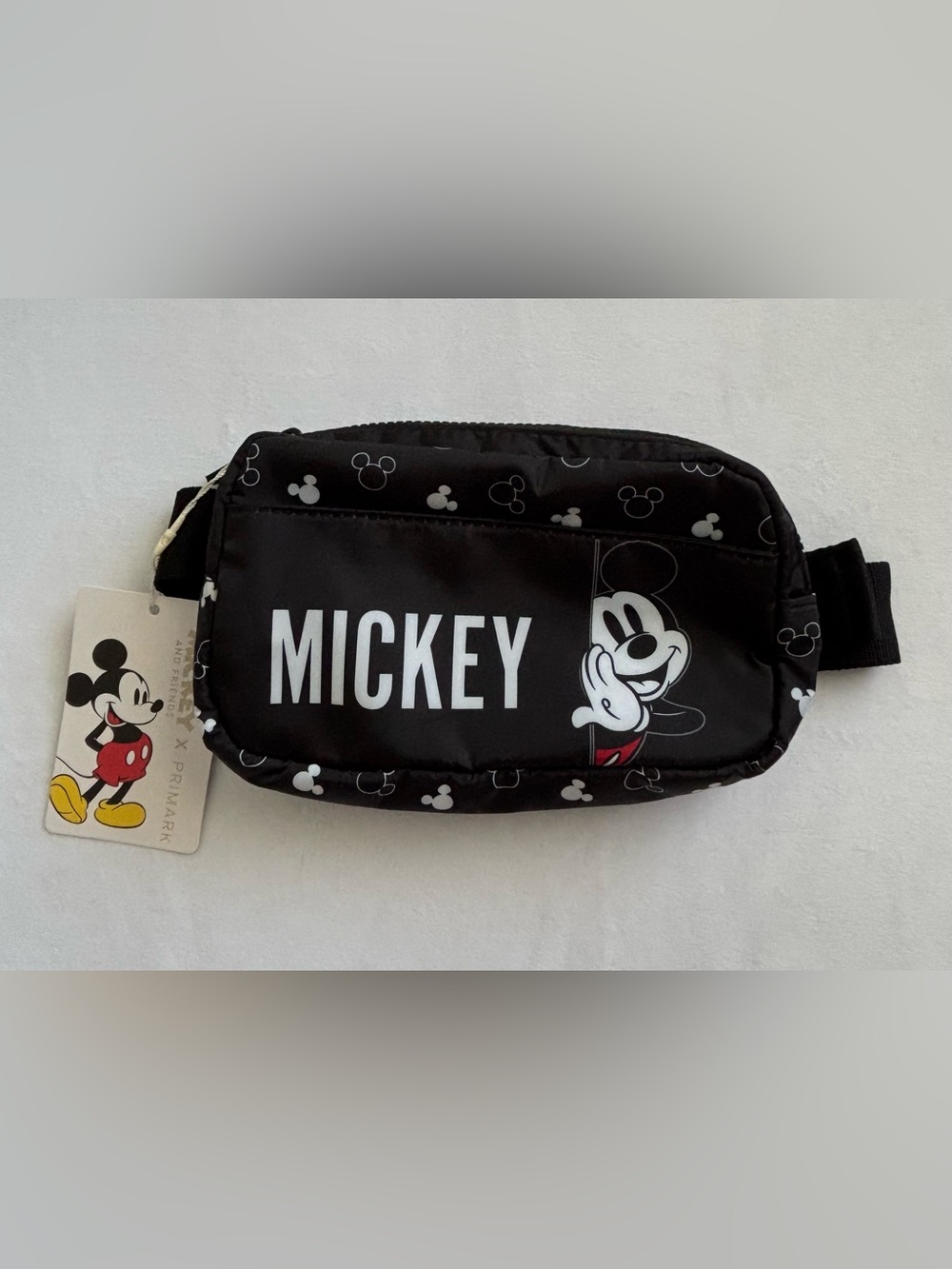 Disney x Primark Black Mickey Mouse Belt Bag Crossbody NWT
